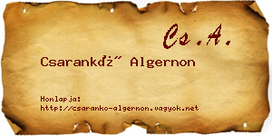 Csarankó Algernon névjegykártya
